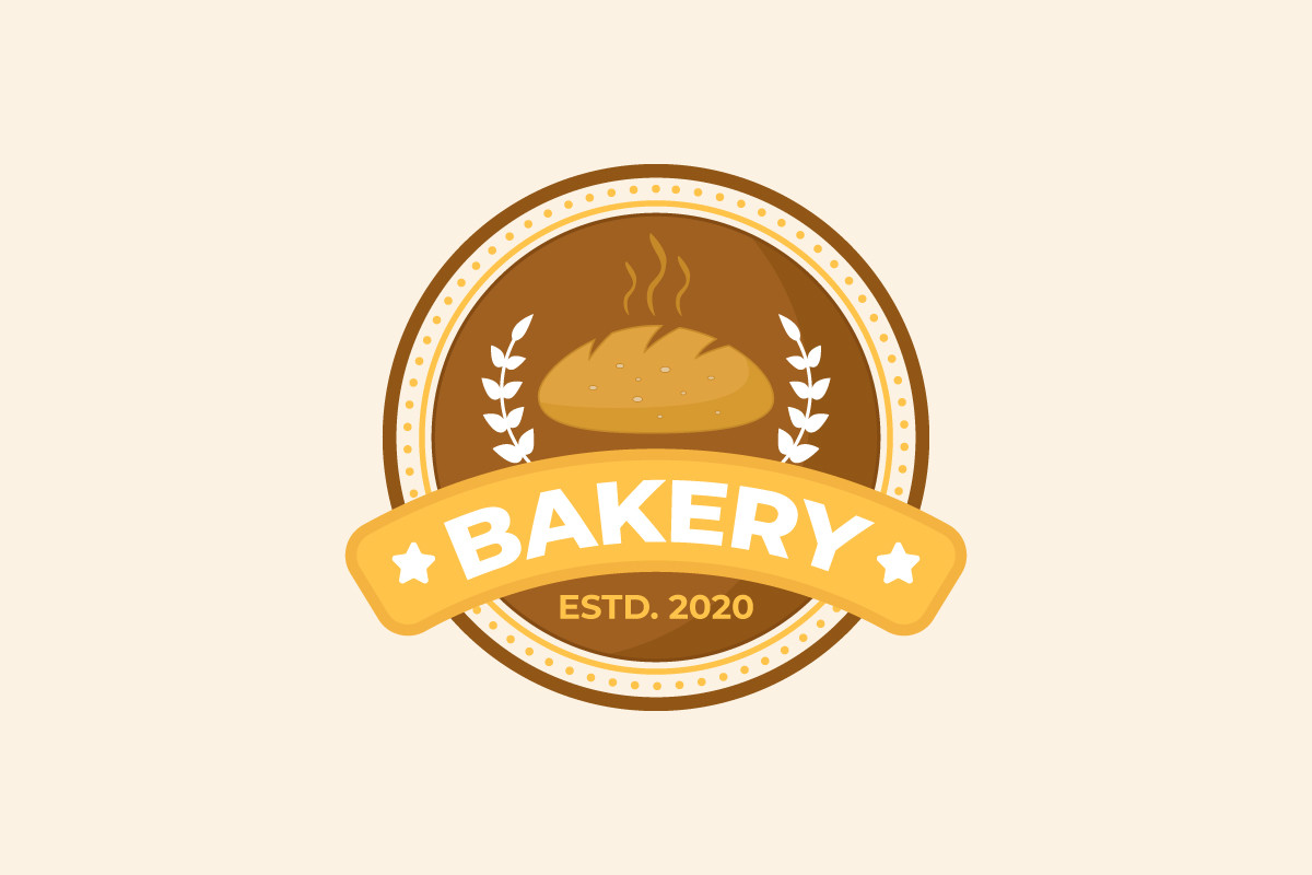 Bakery Badge Logo Design Vintage Style