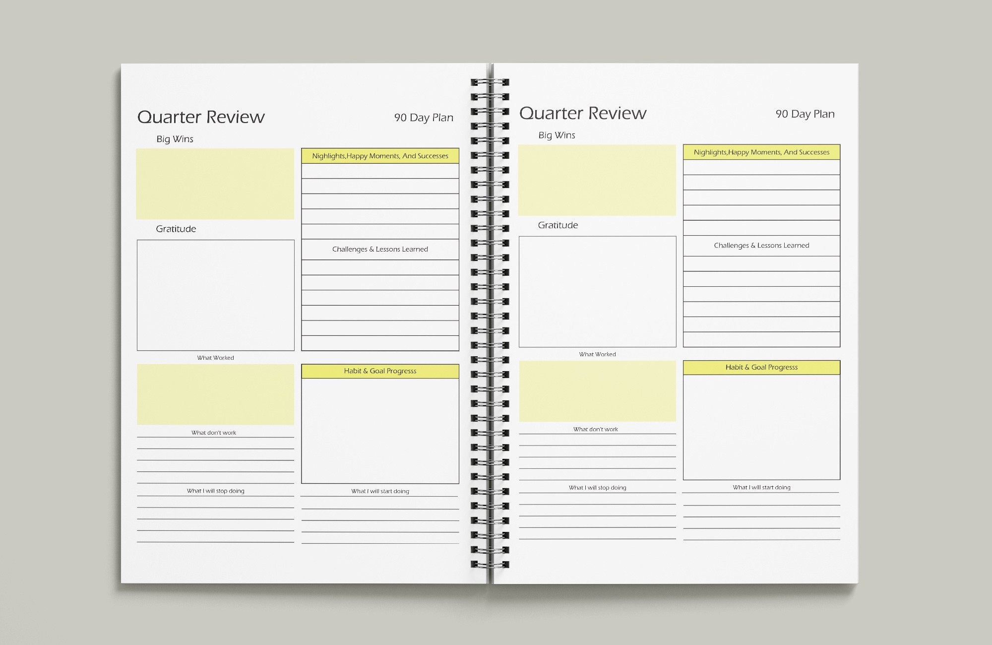 Daily Quarter Review Planer Kdp Interior Graphic by musamahamud81 ...