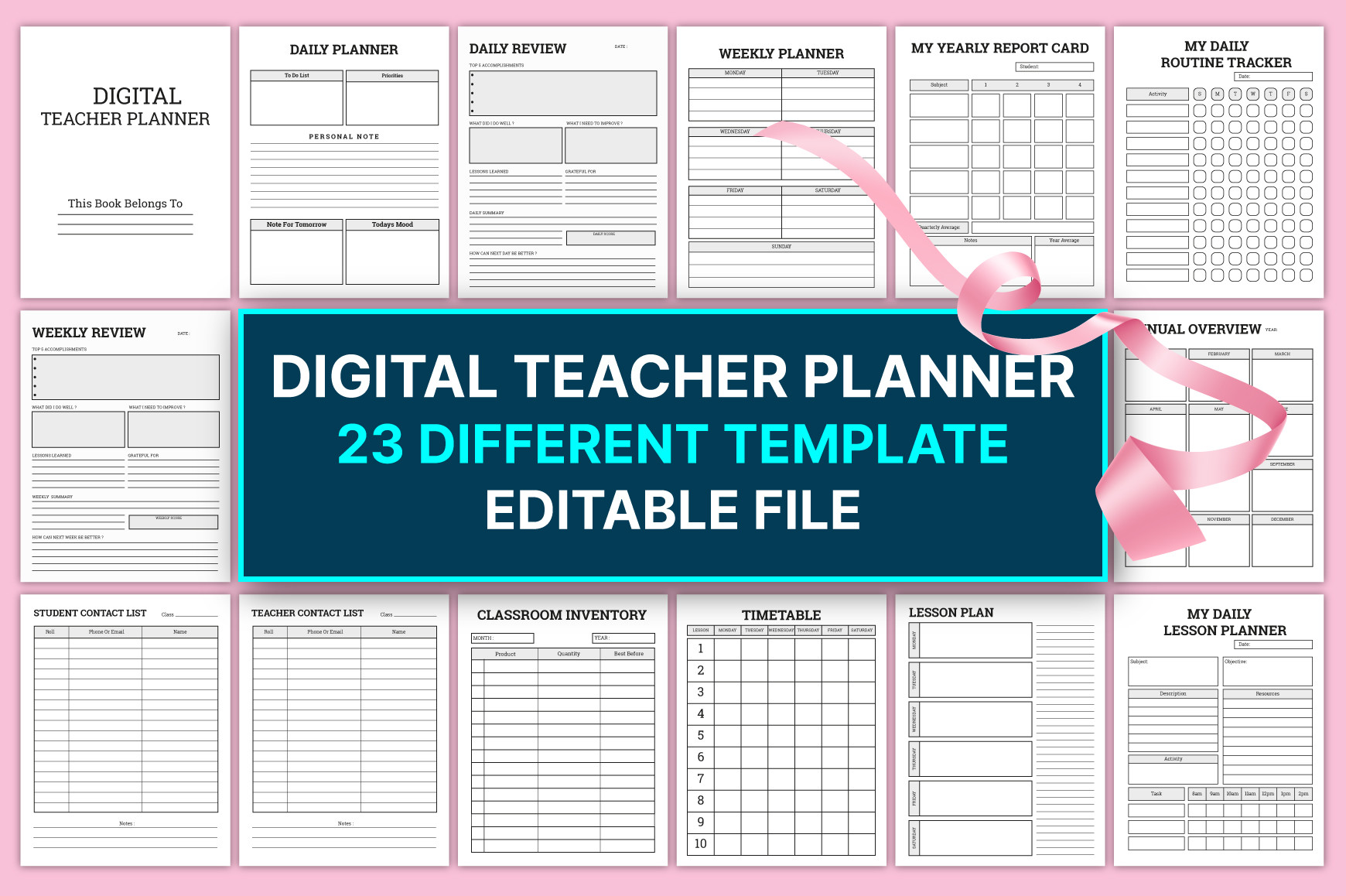 Editable Digital Teacher Planner for KDP Graphic by rahimaartwork077 ...