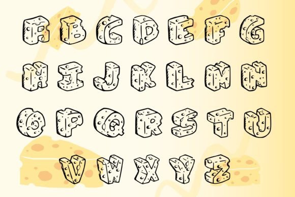 Holly Cheese Font PNG with transparent background - Preview 3