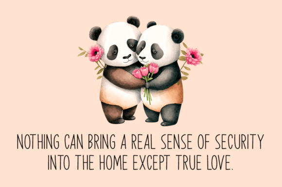 Panda Couple Font PNG with transparent background - Preview 3