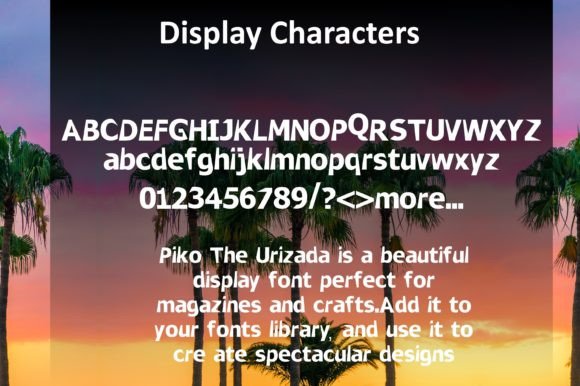 Piko the Urizada Font PNG with transparent background - Preview 1