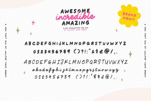Awesome Incredible Amazing Font PNG with transparent background - Preview 3