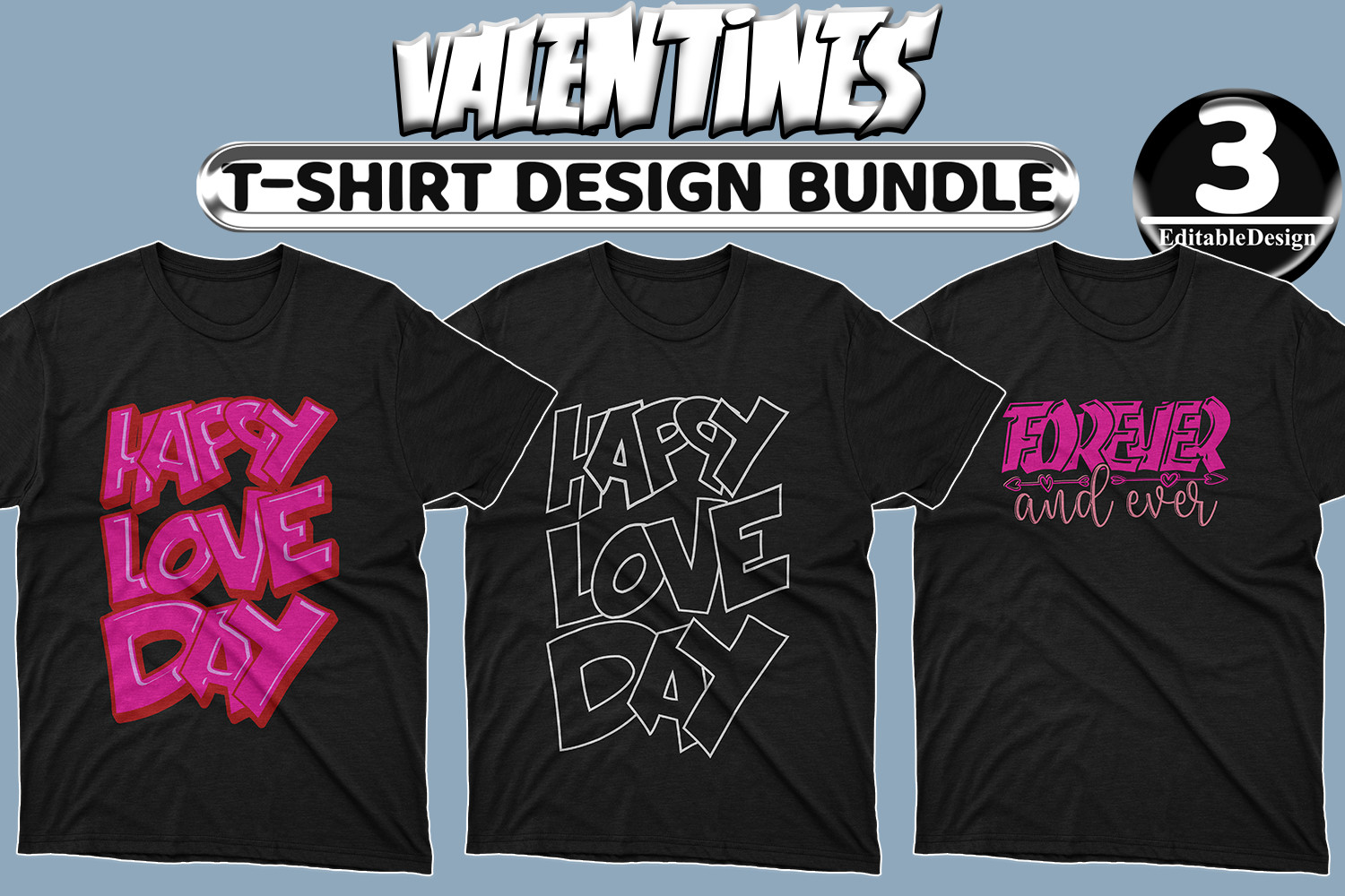 Best Valentine's T-shirt Design Bundle-3