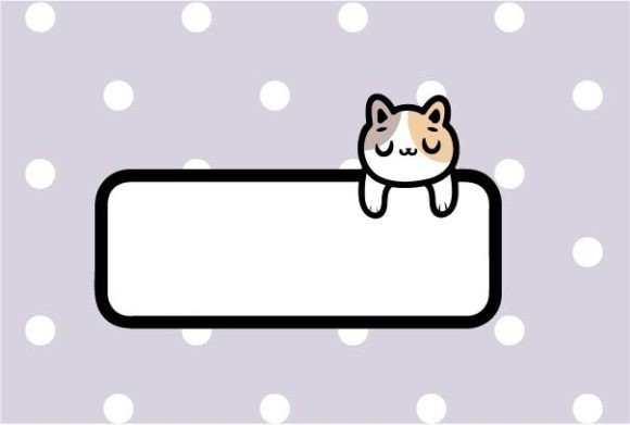 Calico Kawaii Cat Label Graphic Crafts By Giulia Bellio