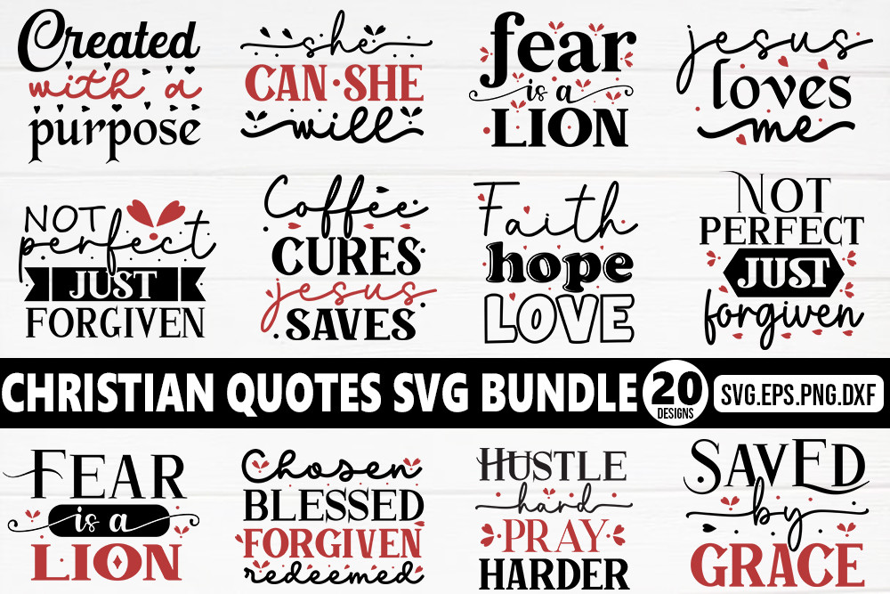 Christian Quotes SVG Bundle Graphic by Craftiqe-shop · Creative Fabrica