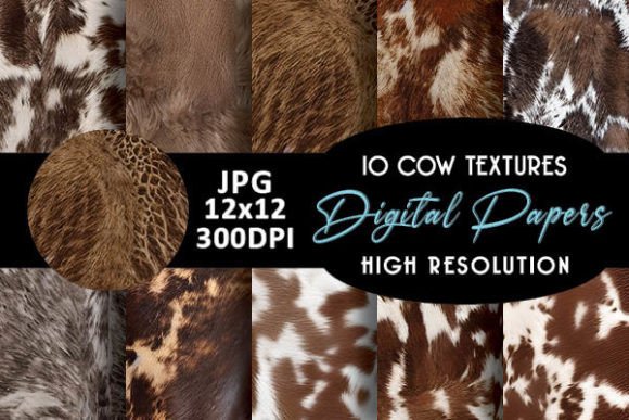 Cow Skin Cowhide Texture Digital Paper