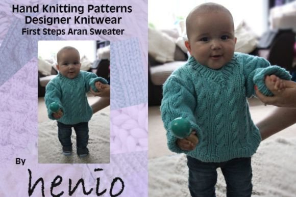 First Steps Aran Sweater for Kids Knitting Pattern
