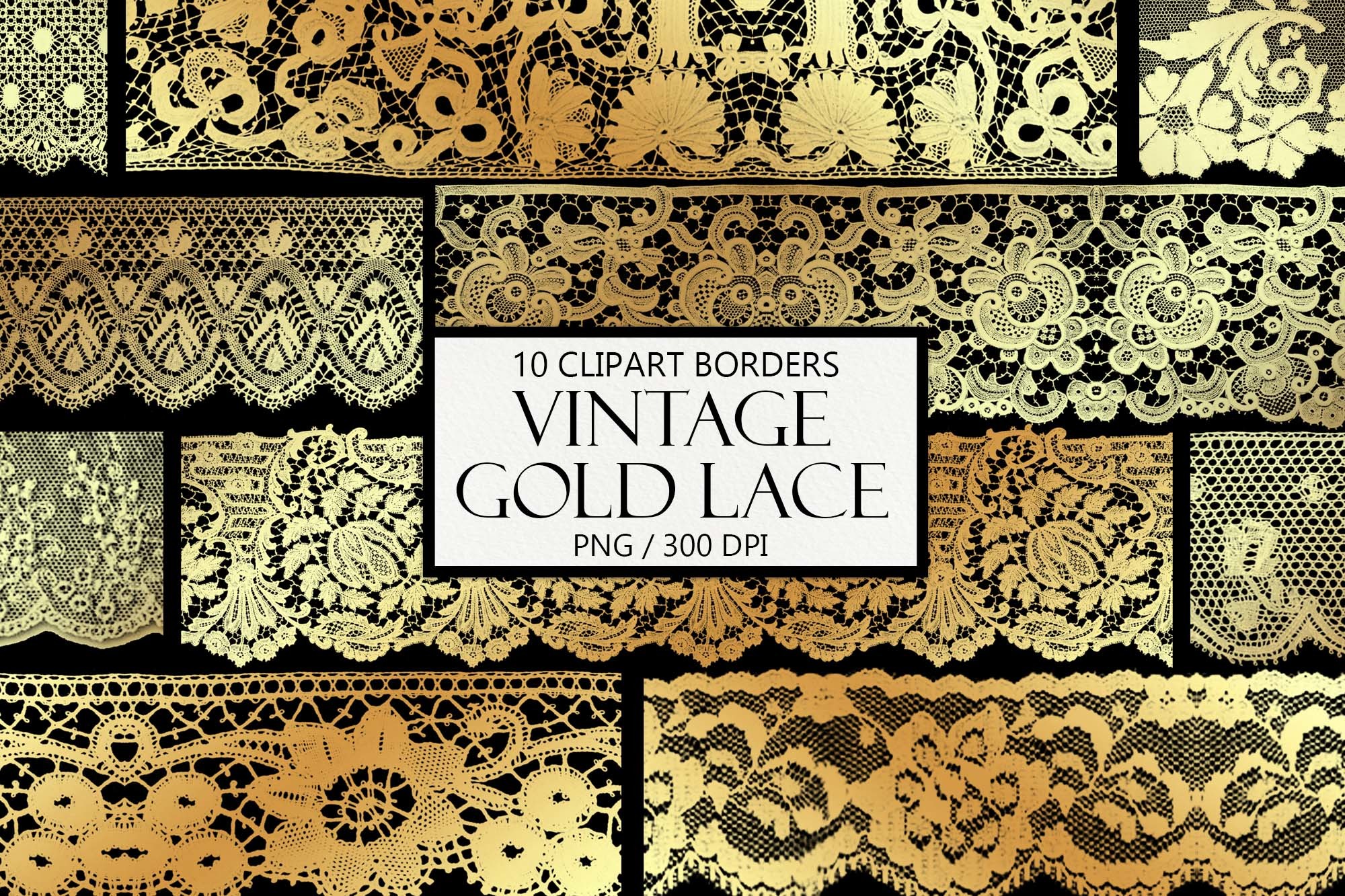 Gold Lace Borders Clipart