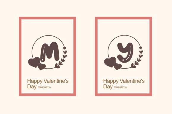 Monogram Circle Heart Font PNG with transparent background - Preview 1