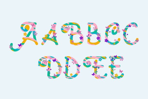 Prunellia Butterfly Font PNG with transparent background - Preview 1