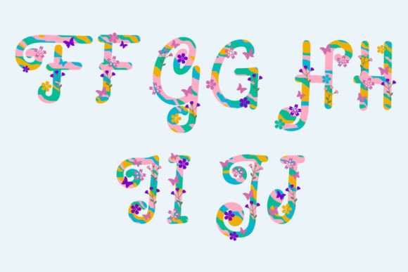 Prunellia Butterfly Font PNG with transparent background - Preview 2