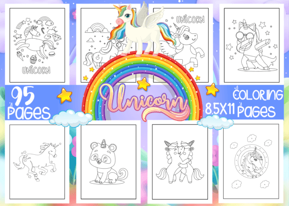 Unicorn Colouring Pages - KDP Interior