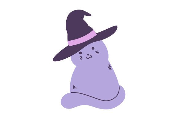 Cat Wearing Witch Hat