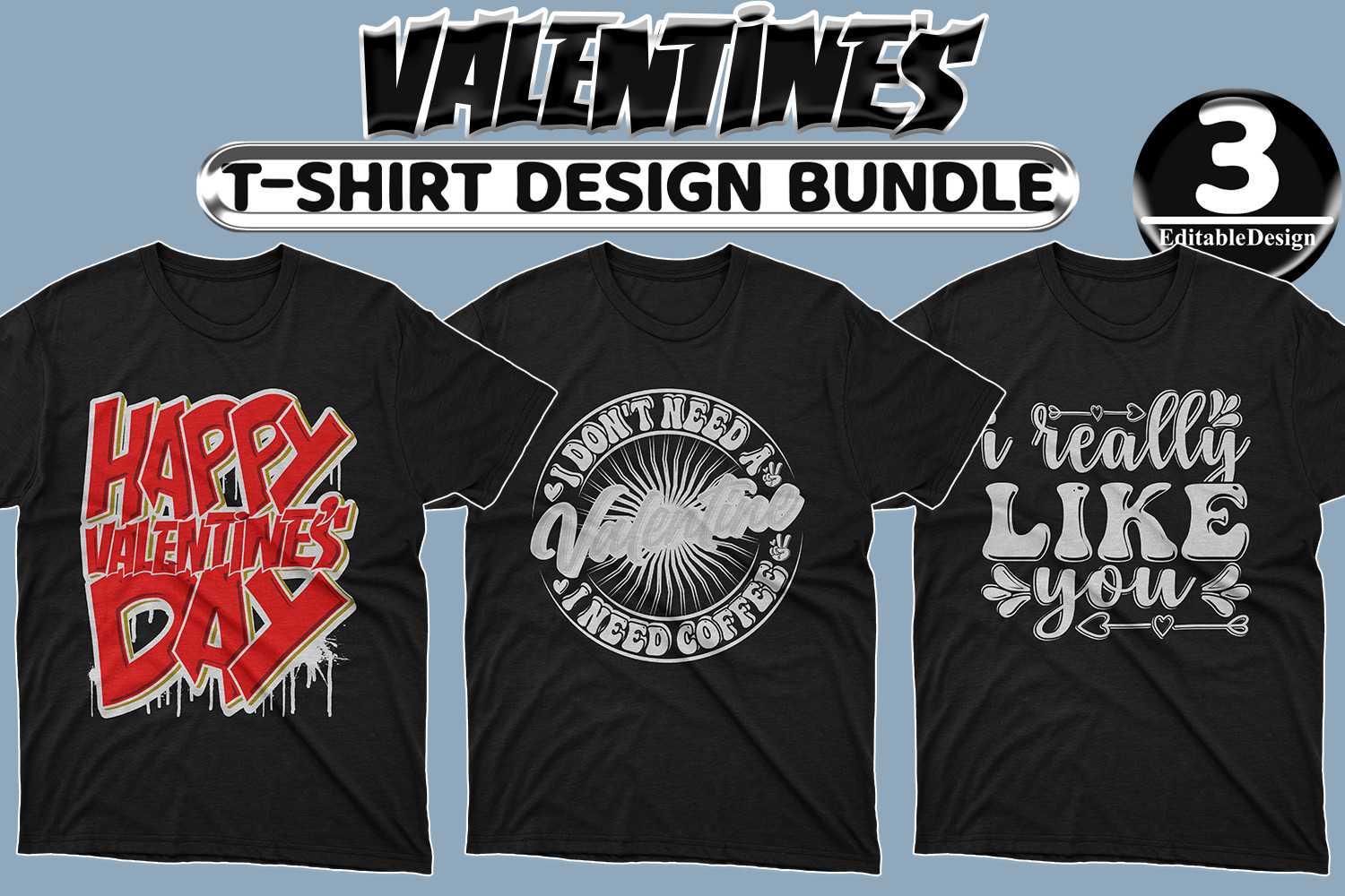 Best Valentine's T-shirt Design Bundle-9