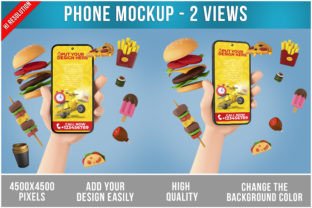 Cartoon Hand Holding Phone Mockup Graphic by gustavocomunello ...