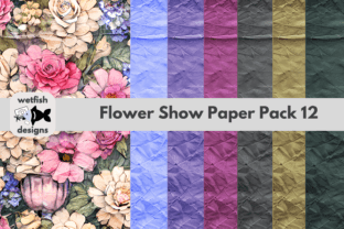 Flower Show Digital Paper Pack 12 Graphic by Wetfish Designs · Creative ...