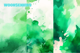 20 Green Watercolor Background PNG KDP Graphic by woonsenkids ...