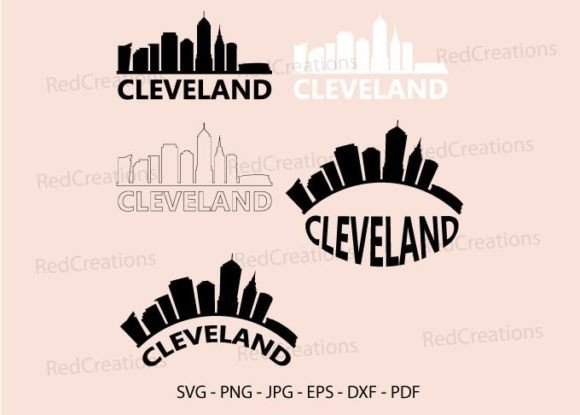 Cleveland Skyline Cityscape Svg, Ohio