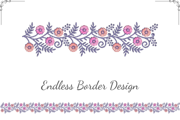Flowers and Leaves Border
