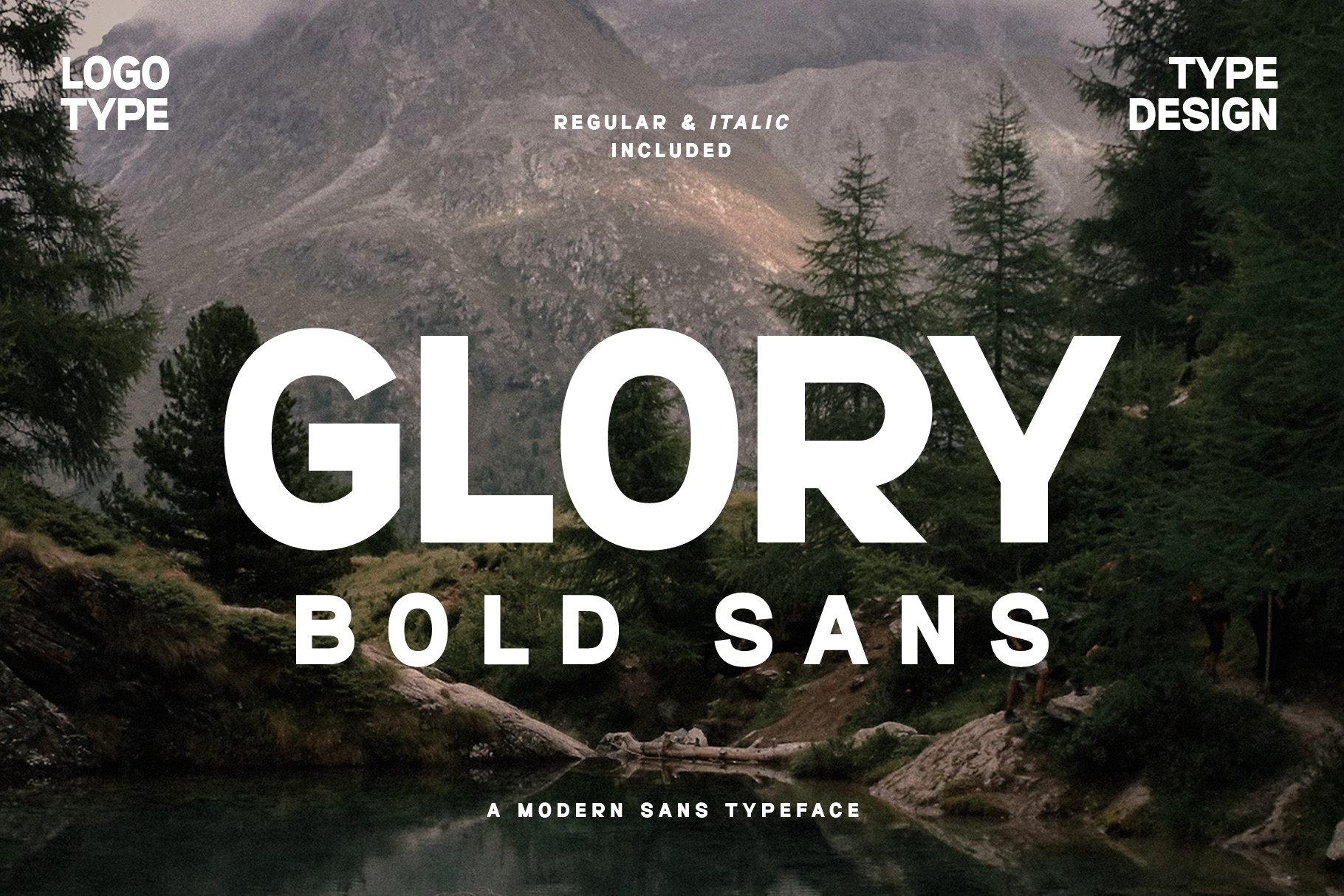 Glory Bold preview, sleek modern sans serif