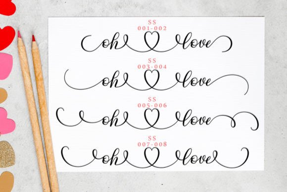 Oh Love Font PNG with transparent background - Preview 3