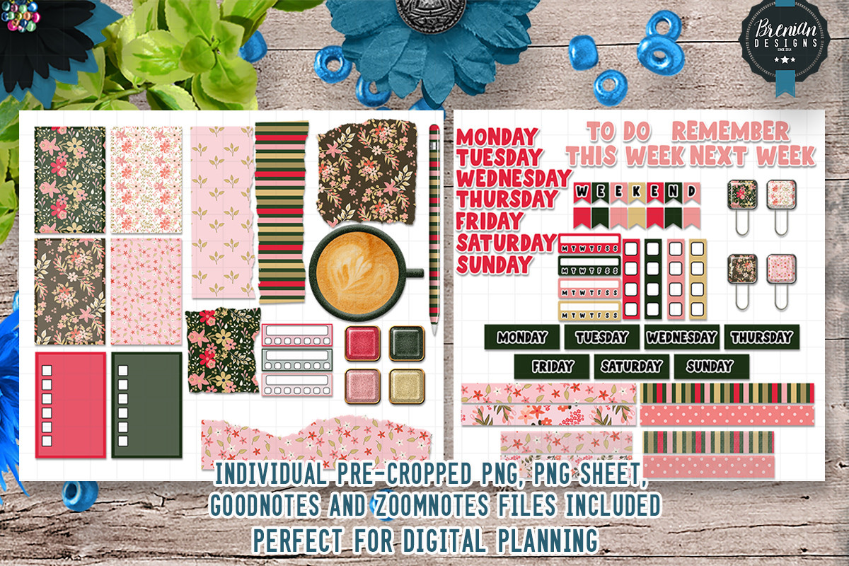 Rose Garden Digital Stickers Graphic by Bren Wotherspoon · Creative Fabrica
