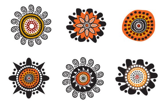 Aboriginal Art Dots Icon Logo Design