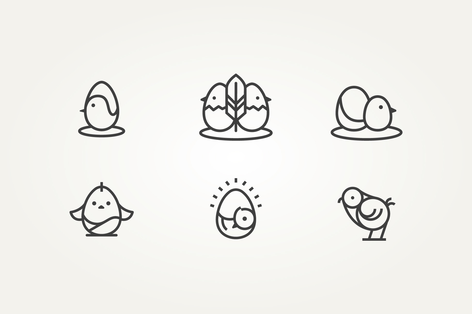 Set of Minimalist Chick Icon Label Logo Graphic by Blazybone · Creative ...