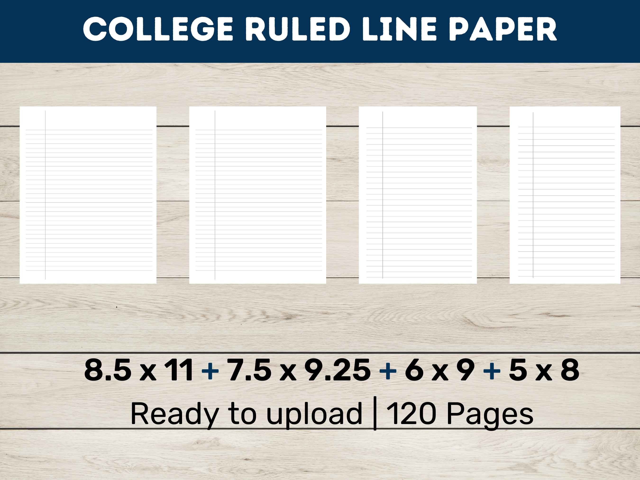 Colleg Ruled Background KDP Interiors College Ruled Bundle Graphic by Printable By Janna ...