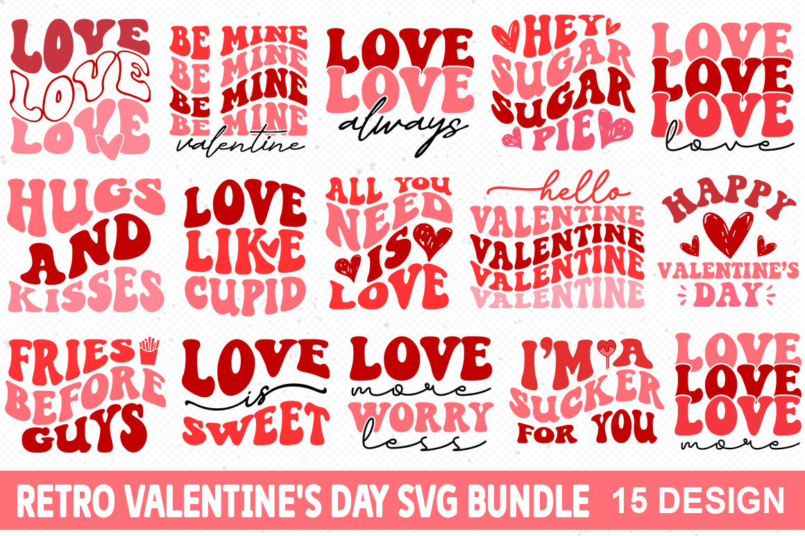 Retro Valentine's Day SVG Bundle Graphic by Buysvgbundles · Creative ...