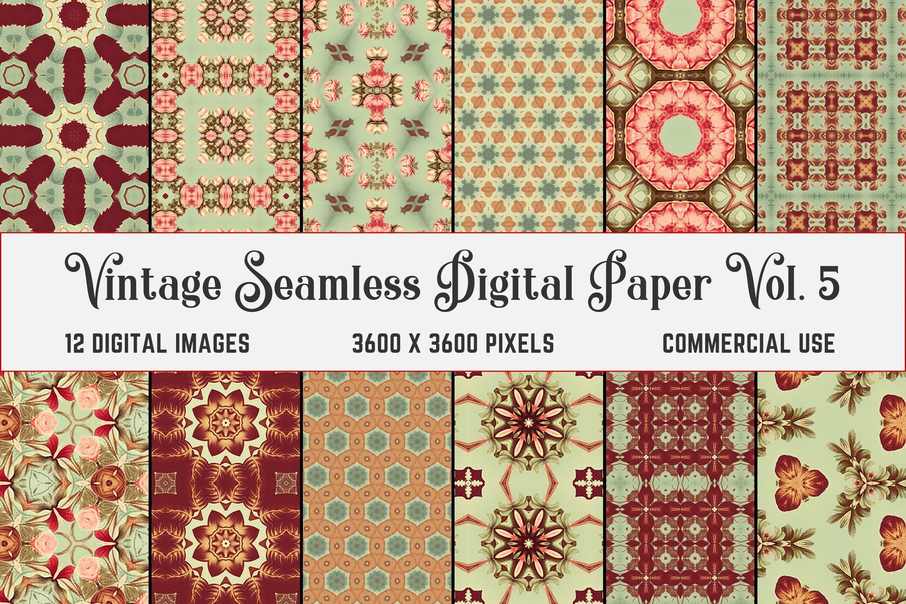 Vintage Seamless Digital Paper Vol. 5 Graphic by Funkyday · Creative ...