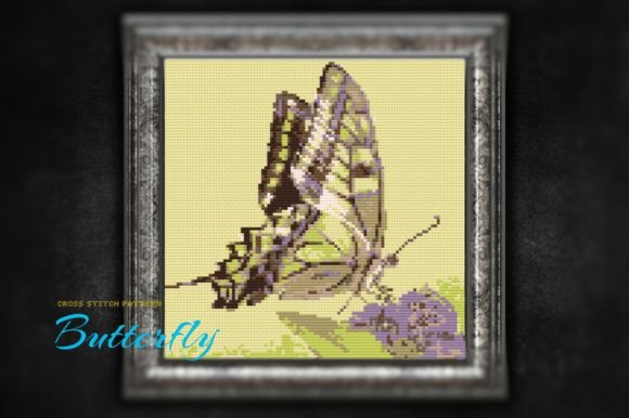 Butterfly. Blue. Cross Stitch Pattern