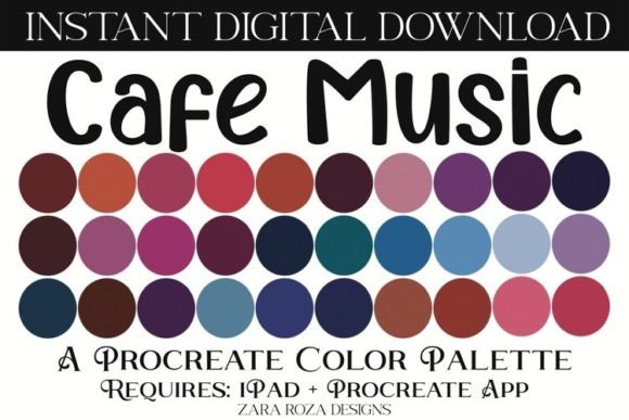 Cafe Music Procreate Color Palette Graphics