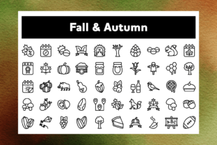 Fall & Autumn Outline Icons Graphic by larsonline · Creative Fabrica