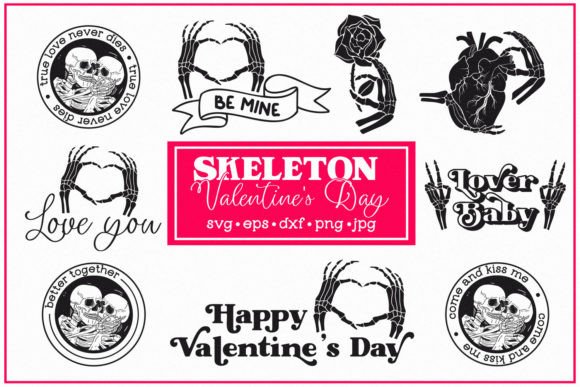 Skeleton Valentines Day. Love SVG Bundle Graphic Crafts By Callmestasya
