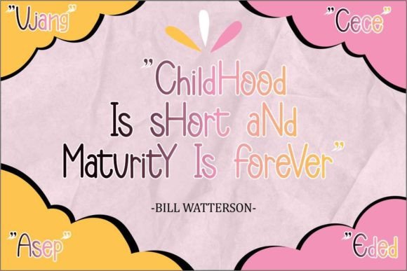 Childhood Friends Font PNG with transparent background - Preview 2