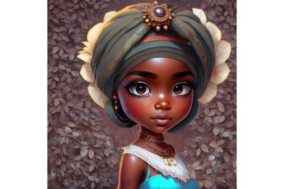 Cute African American Girl 1 Graphic AI Generated By TangledUpWithInk