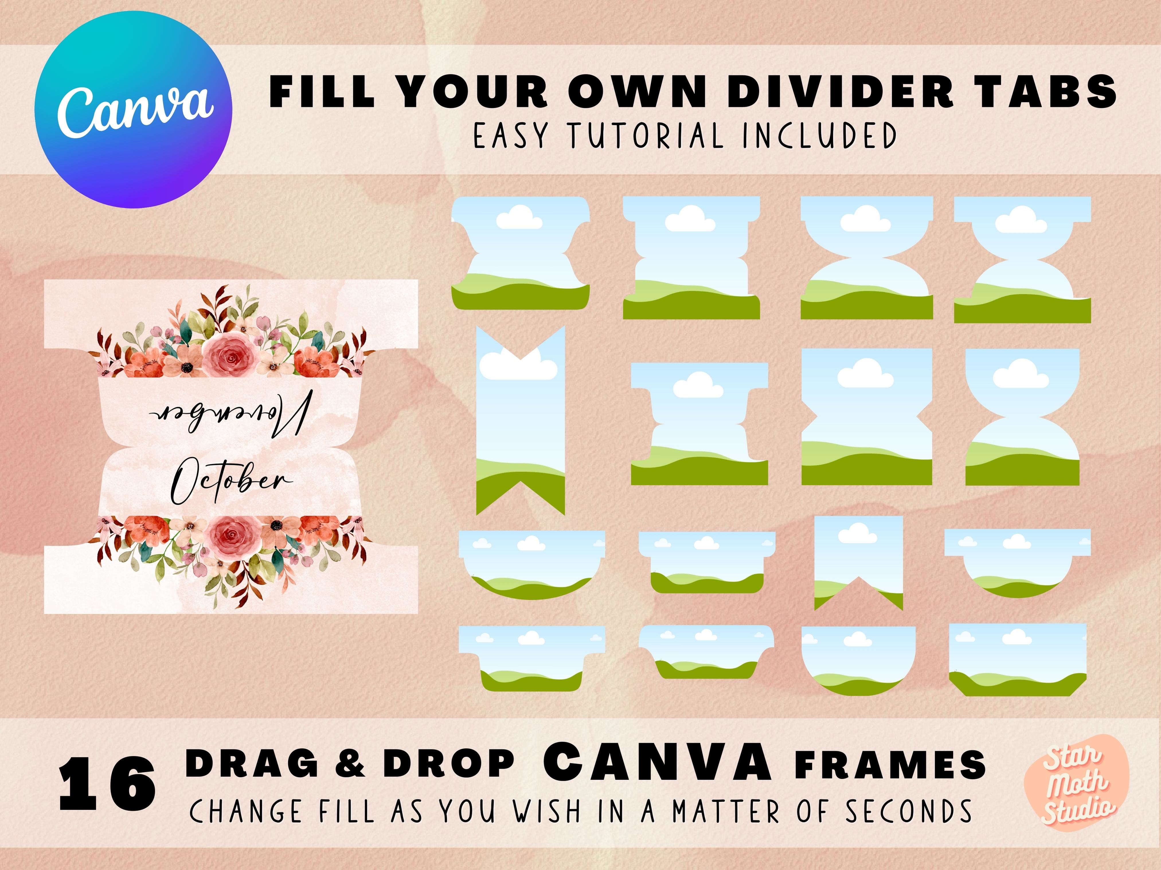 Frames for CANVA - Journal Divider Tabs