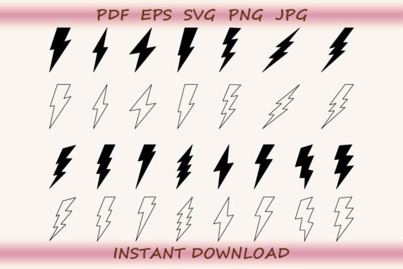 Lightning Bolt Black Graphic Crafts By Digital Love