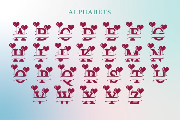 Love Baloon Font PNG with transparent background - Preview 3