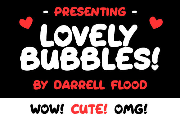 Lovely Bubbles Font PNG with transparent background - Preview 1