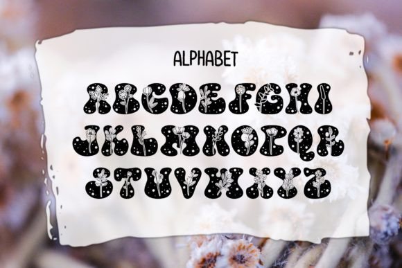 Snow Flowers Font PNG with transparent background - Preview 1