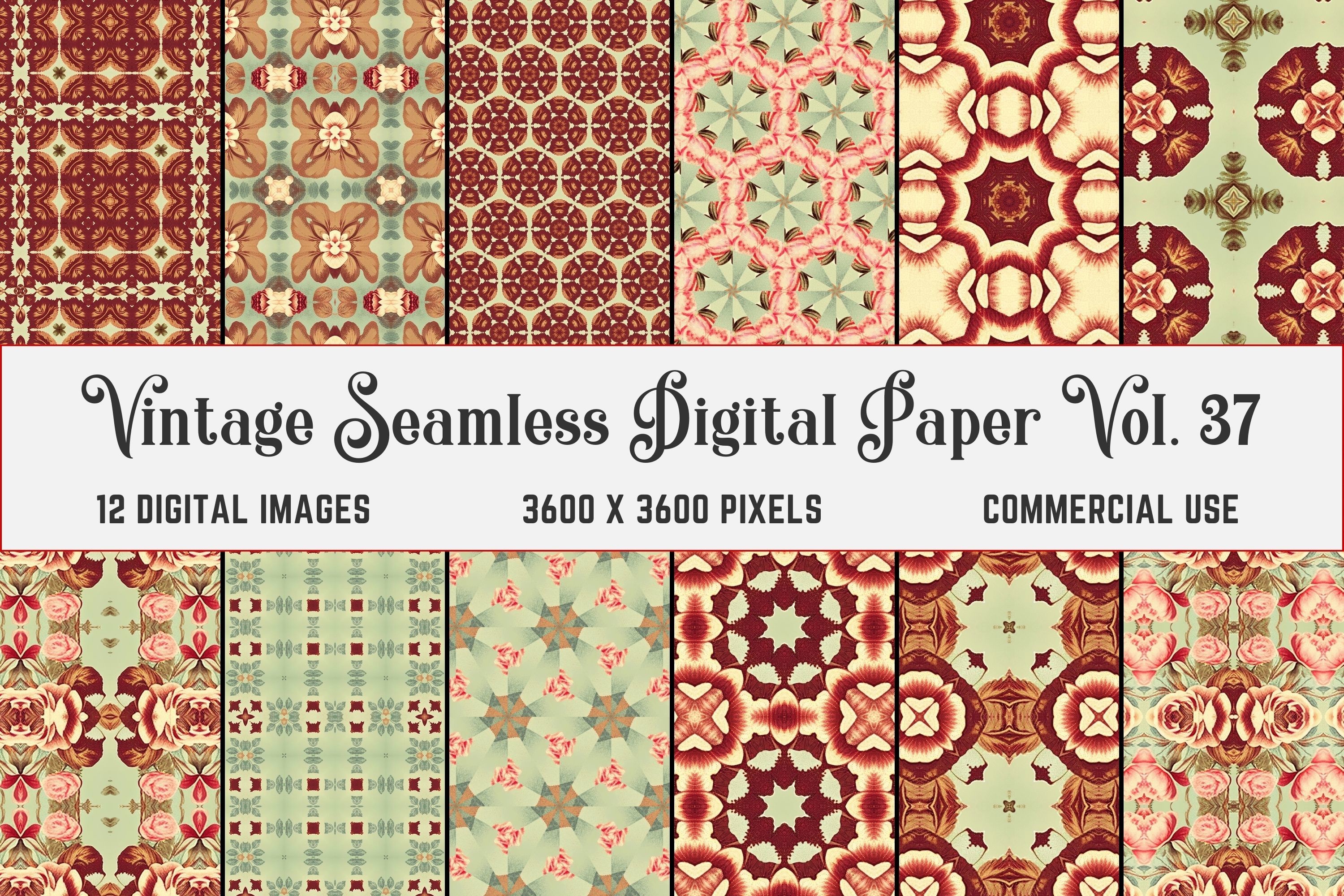 Vintage Seamless Digital Paper Vol. 37 Graphic by Funkyday · Creative ...