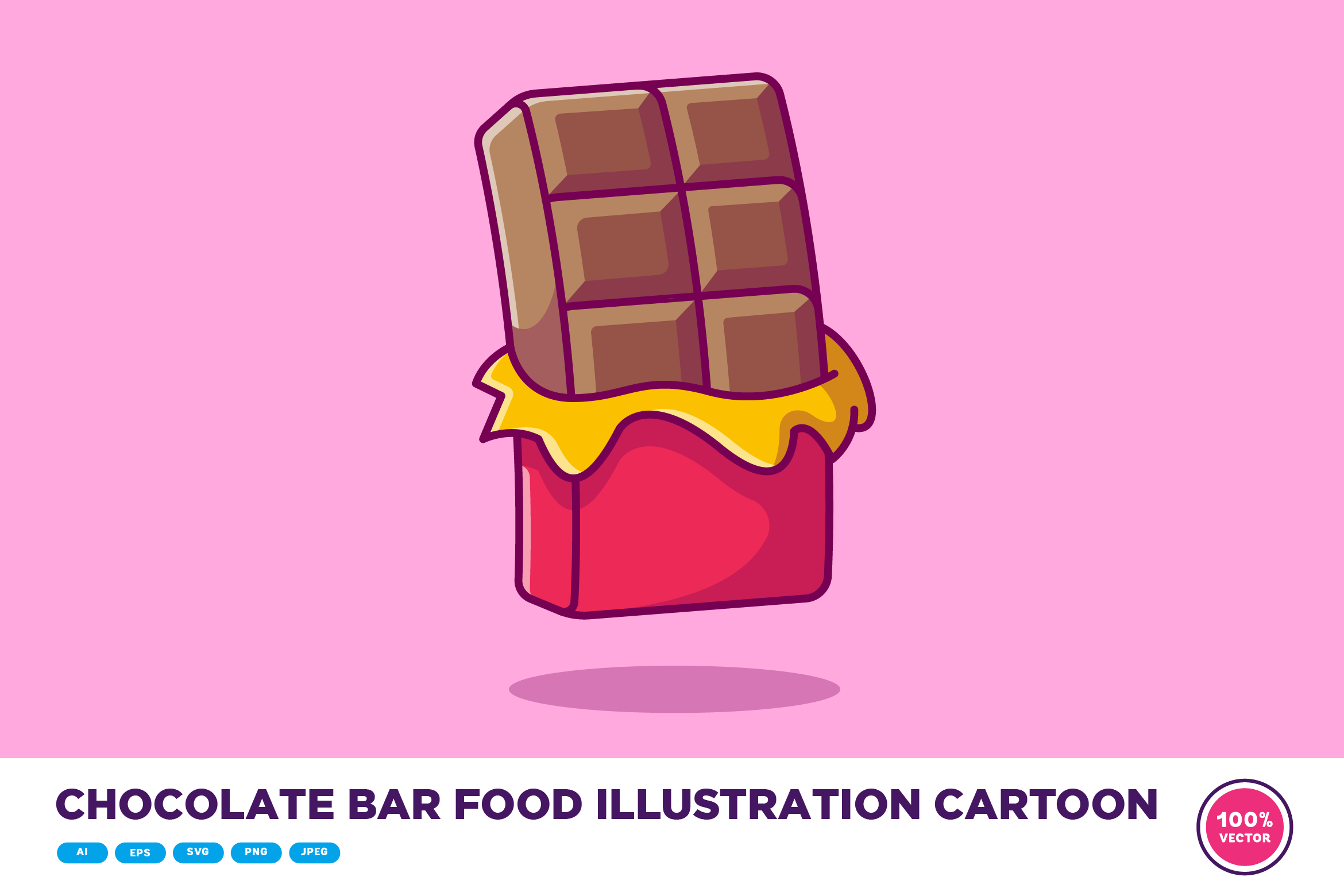 Chocolate Bar Food Illustration Cartoon