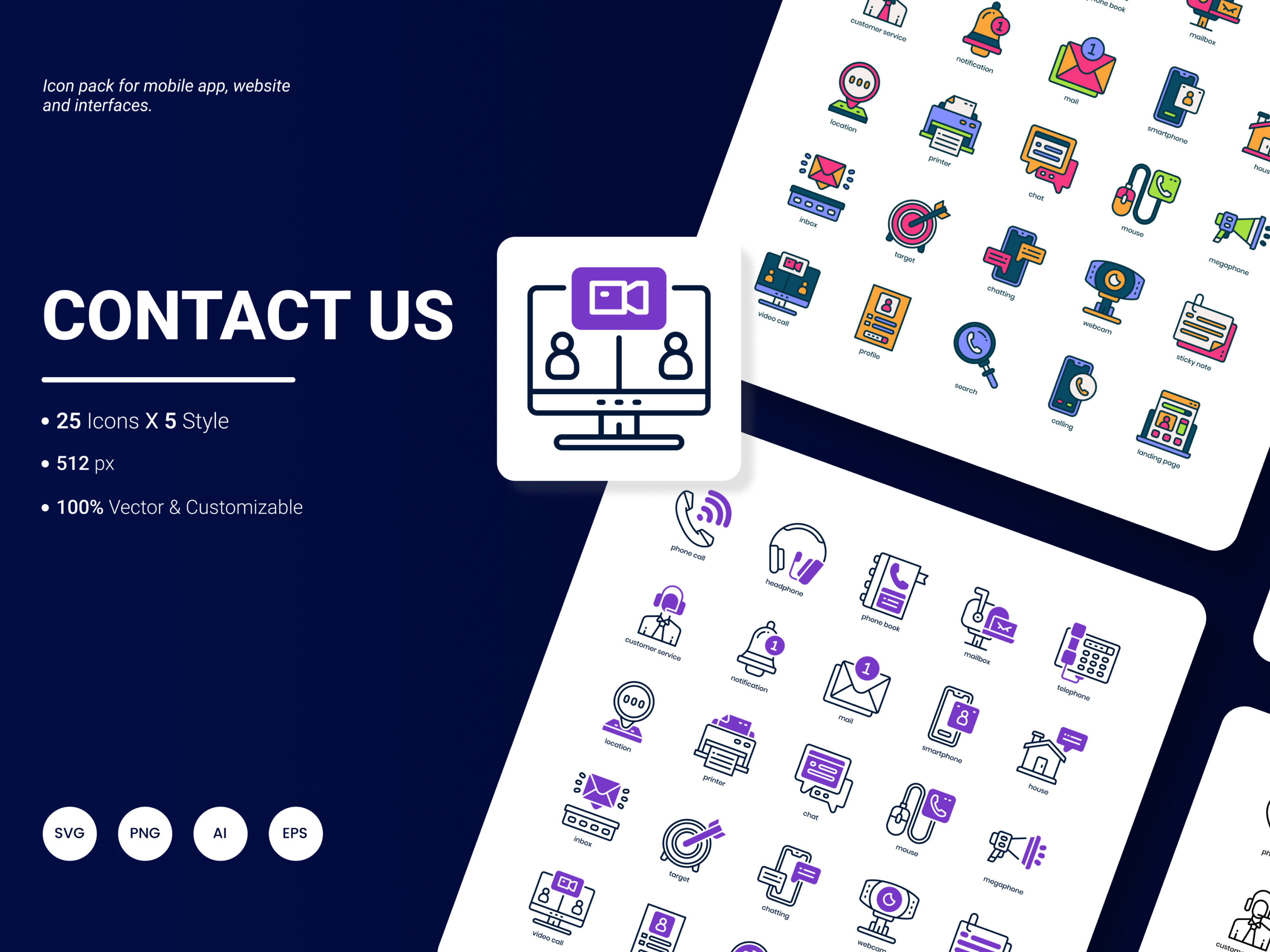 Contact Us Icon Pack Graphic by yogieapriel77 · Creative Fabrica