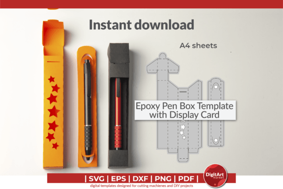 Epoxy Pen Box with Holder Template · Creative Fabrica