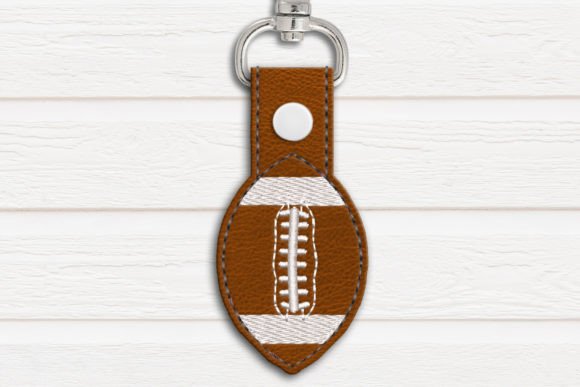 Football ITH Key Fob Applique Sports Embroidery Design By DesignedByGeeks