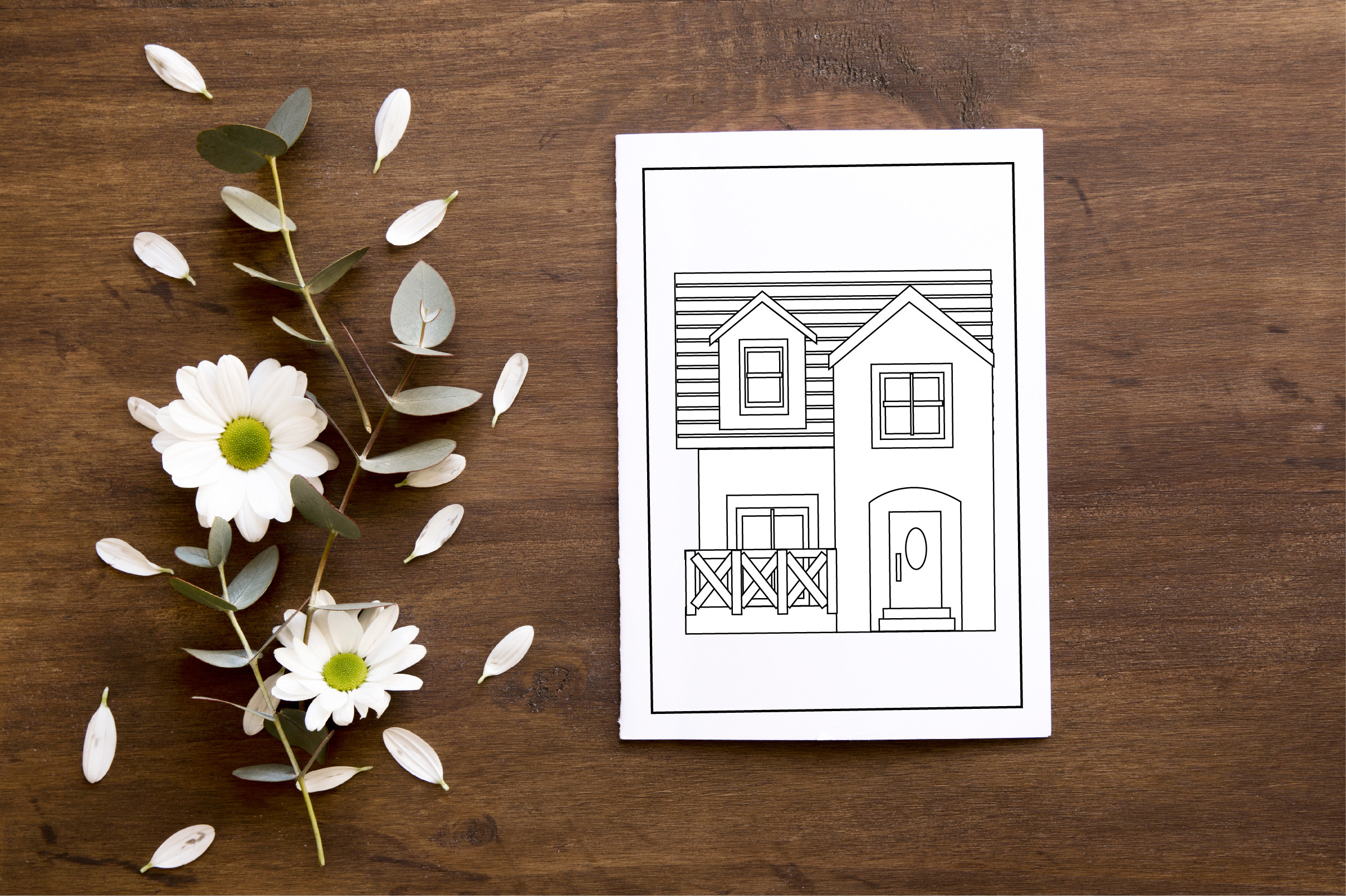 House Coloring Page Graphic by moonlightsvgco · Creative Fabrica