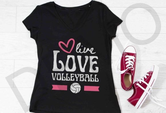 Live Love Volleyball Svg Gráfico Diseños de Camisetas Por ThngphakJSC